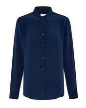 Load image into Gallery viewer, Button Down Silk Shirt in Navy

