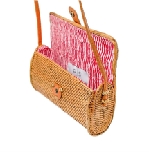 Load image into Gallery viewer, Pippa Rattan Bag - Red Stripe
