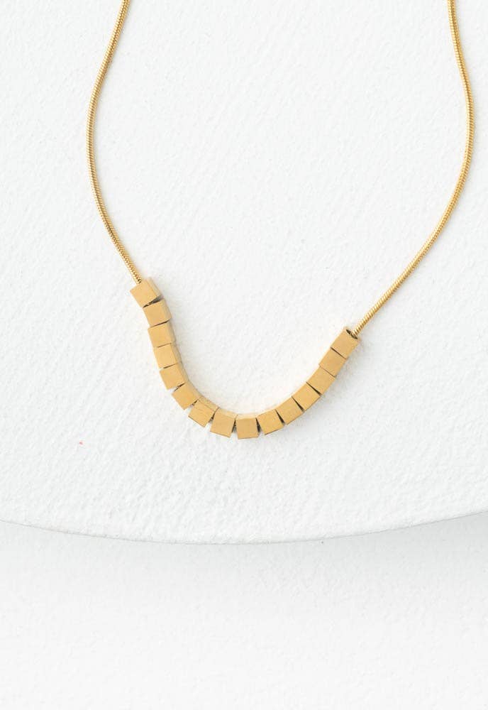 Always Chic Gold Cubes Necklace