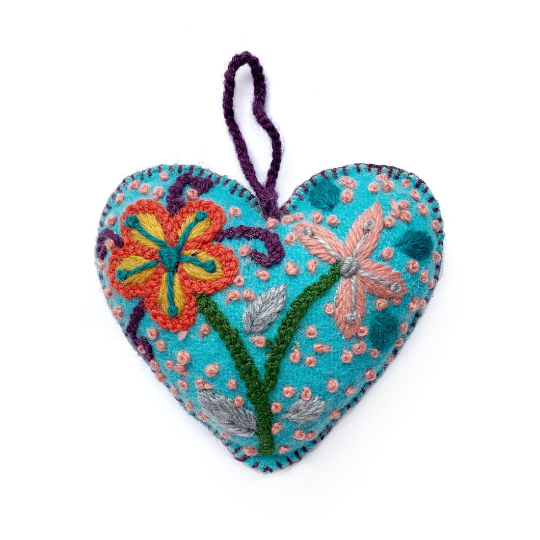 Colorful Hearts, Flowers and Dots, Various Colors- Blue