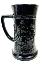 Load image into Gallery viewer, Vintage Indiana Glass Tiara Black Beer Stein Tavern Scene Mug
