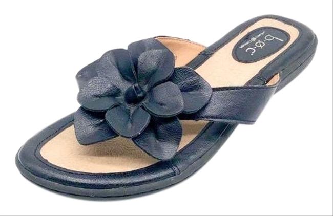 B.O.C. Black Flower Sandals- 9