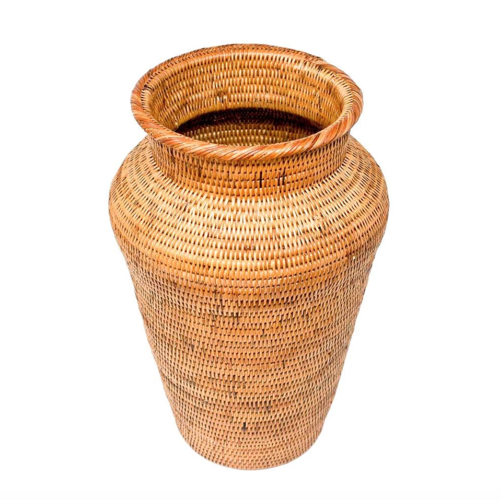 Honey Rattan Large Vase