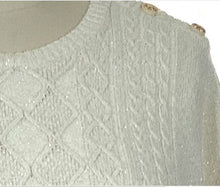 Load image into Gallery viewer, Ivory Metallic Sweater - Large
