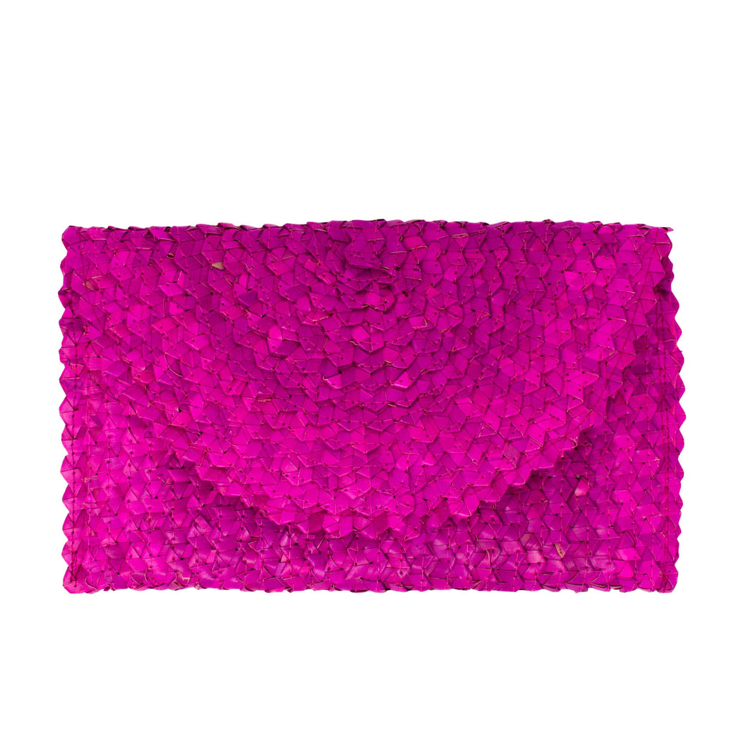 Lizzie Grass Clutch - Hot Pink