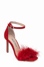 Load image into Gallery viewer, Charles David Red Feather Heels - Size 11
