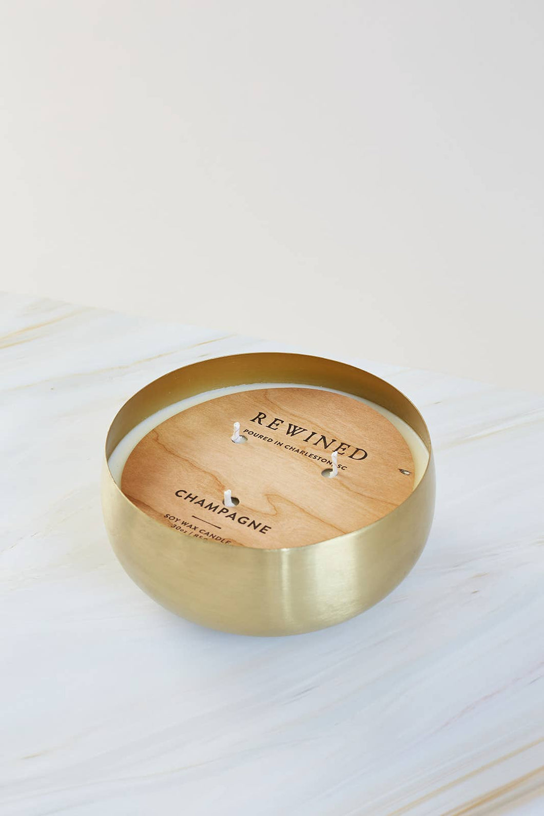 Champagne Large Gold Bowl Candle