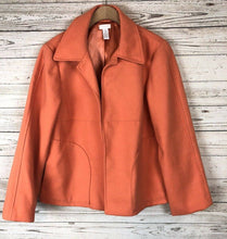 Load image into Gallery viewer, Thrifted Orange Fleece Open Jacket - Large
