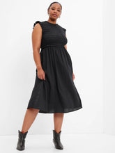 Load image into Gallery viewer, Gap Black Smocked Open Back Midi Dress- XXL
