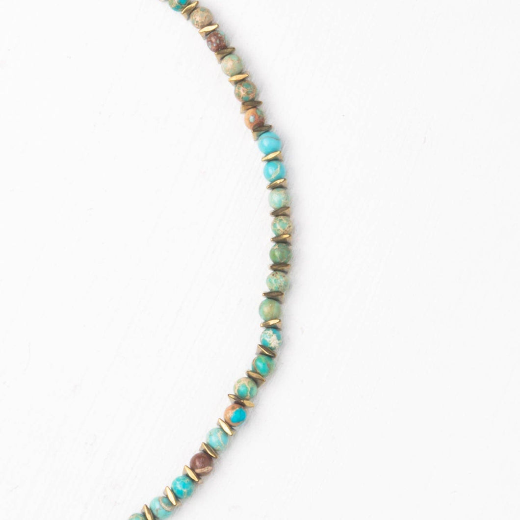 Natural Turquoise Beaded Choker
