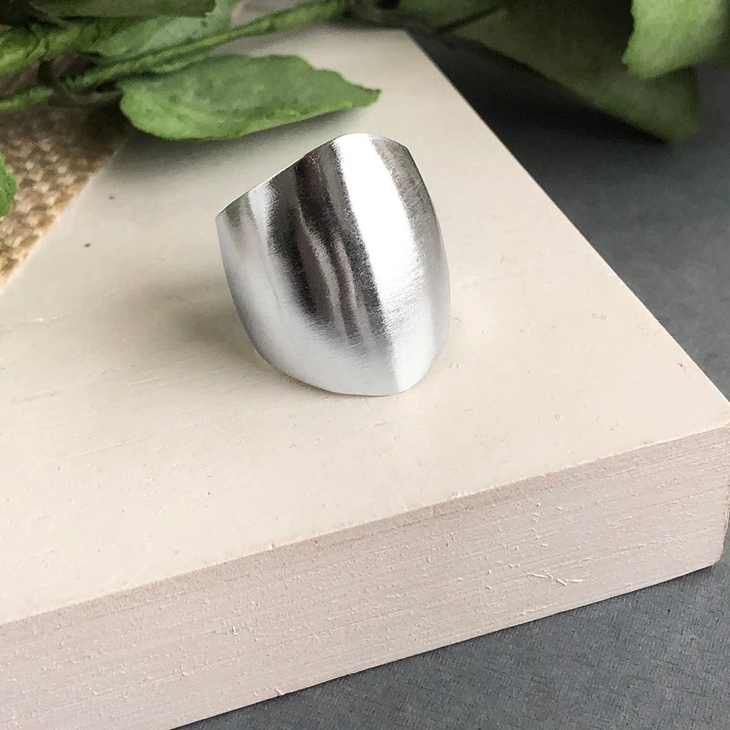 Elongated Dome Ring - Silver