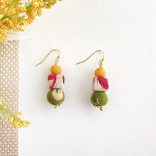 Load image into Gallery viewer, Kantha Shapes Drop Earrings
