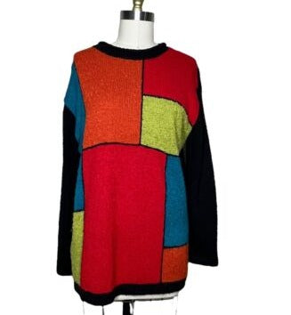Vintage Designer Originals Studio Color Block Sweater- L