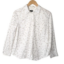 Load image into Gallery viewer, Talbots White + Gold Stars Button Up- M
