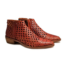 Load image into Gallery viewer, Brown Handwoven Leather Booties
