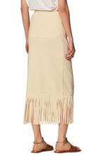 Load image into Gallery viewer, Thrifted NWT Ivory Sandro Fringe Knit Skirt - Medium
