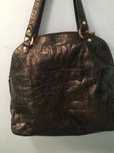 Load image into Gallery viewer, Black Elaine Turner Large Croc Tote Bag
