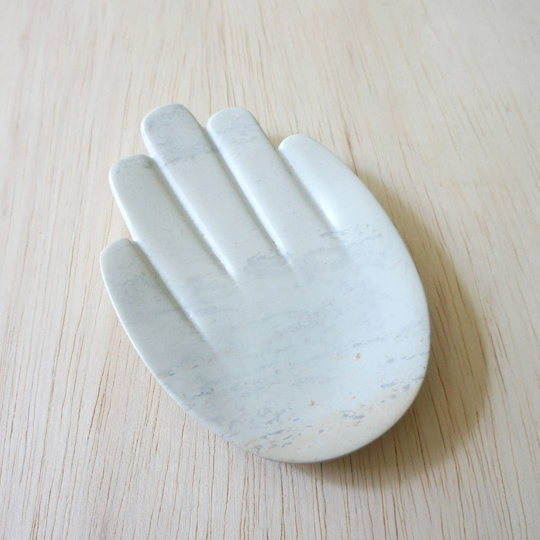 Ivory Stone Hand Dish