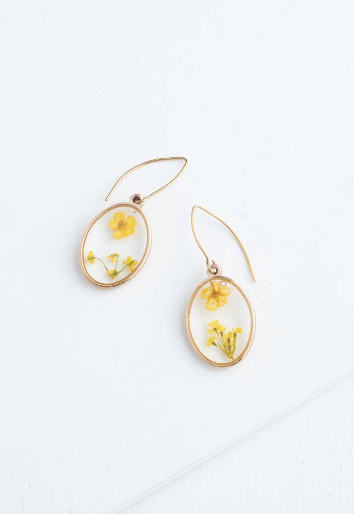 In Bloom Sunflower Resin Earrings