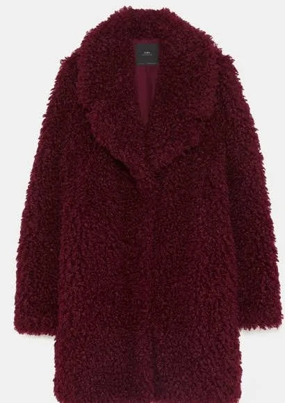 Zara Burgundy Snuggle Jacket - Small