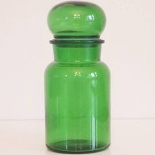 Load image into Gallery viewer, Vintage Belgian Glass Green Apothecary Jar
