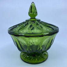 Load image into Gallery viewer, Vintage Avocado Green Lidded Candy Dish
