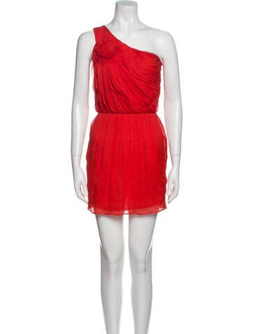 Halston One Shoulder Red Dress - Sz. 4