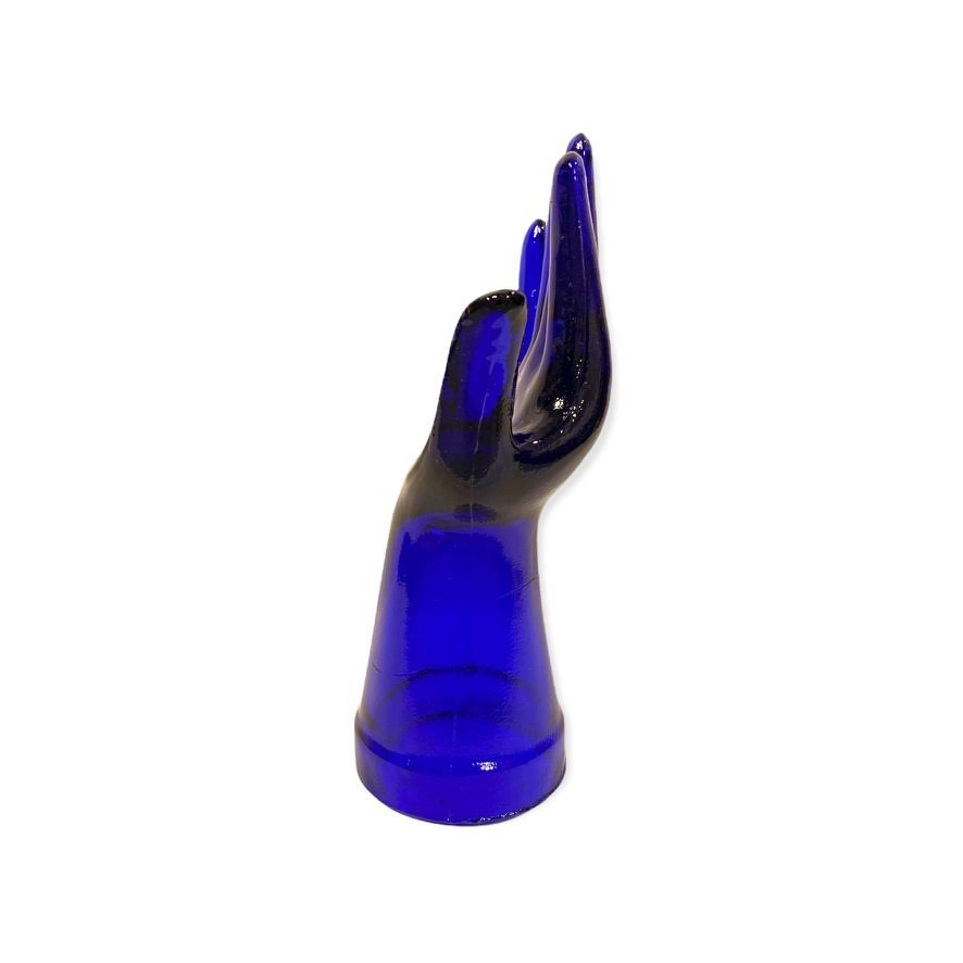 Vintage 2024 Cobalt Blue Glass Hand Ring Holder