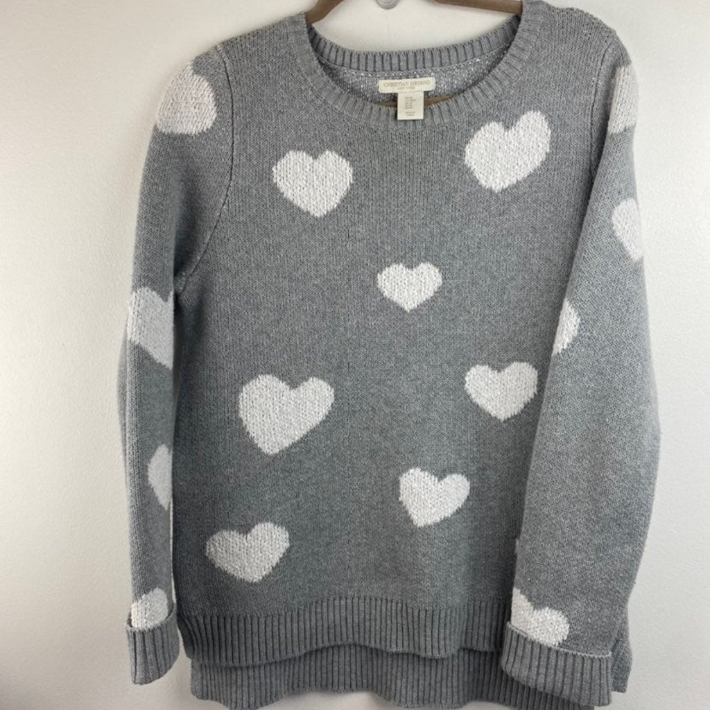 Christian Siriano Grey Heart Sweater - Medium