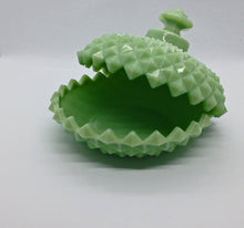 Load image into Gallery viewer, Jadeite Sawtooth Diamond Point Lidded Candy Dish
