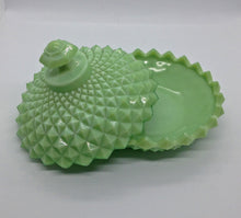 Load image into Gallery viewer, Jadeite Sawtooth Diamond Point Lidded Candy Dish
