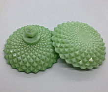 Load image into Gallery viewer, Jadeite Sawtooth Diamond Point Lidded Candy Dish
