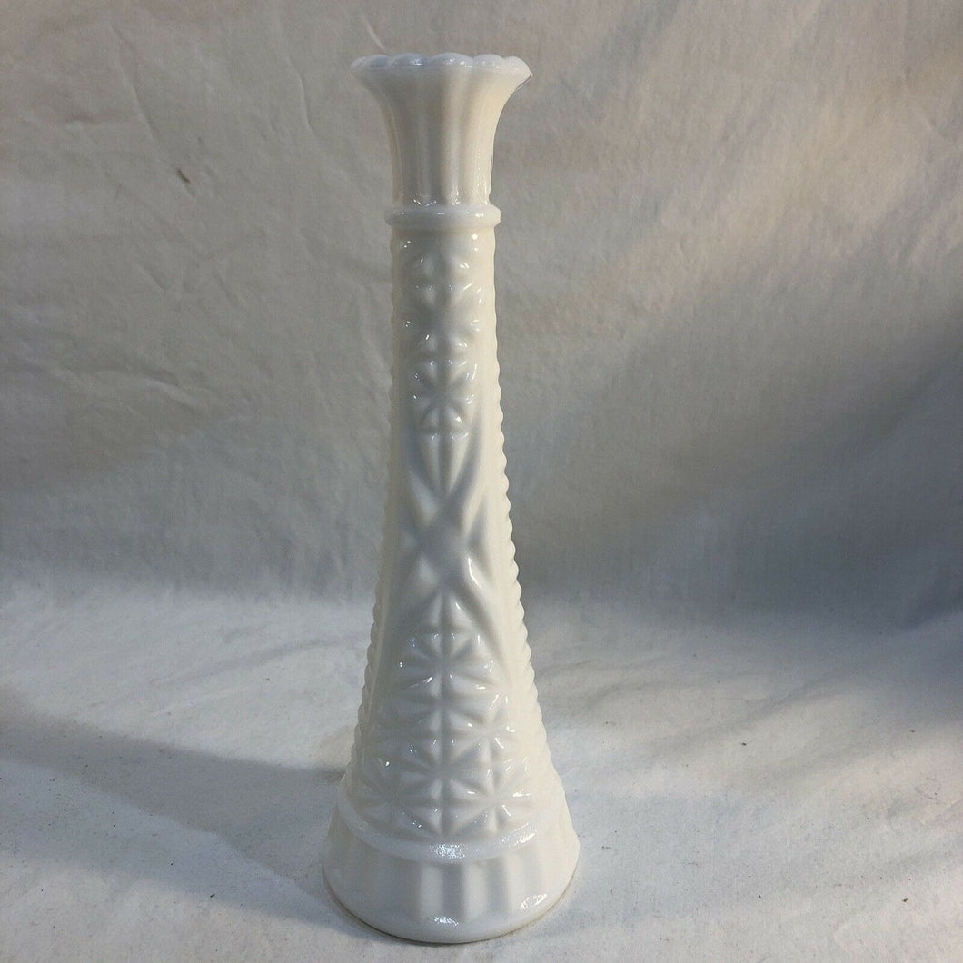 Textured Vintage Milk Glass Bud Vase