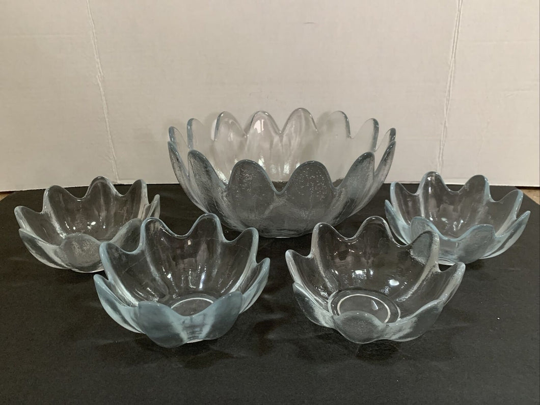 Blenko Set of Lotus Bowls