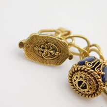Load image into Gallery viewer, Vintage Gold Navy Fob Charm Bracelet
