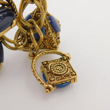 Load image into Gallery viewer, Vintage Gold Navy Fob Charm Bracelet
