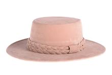 Blush Double Braided Band Suede Hat