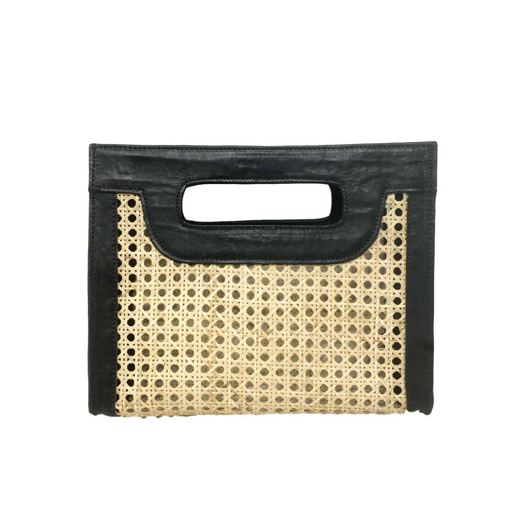 Kate Cane Bag - Black Leather