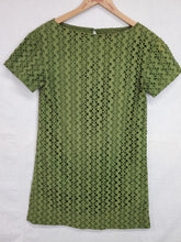 Load image into Gallery viewer, Kate Spade Olive Eyelet Short Sleeve Dress - Size 10

