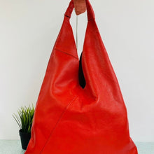 Load image into Gallery viewer, Jijou Capri Orange Leather Hobo Bag
