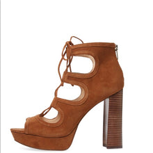 Load image into Gallery viewer, Vince Camuto Kamaye Brown Suede Platform Heels - 7.5
