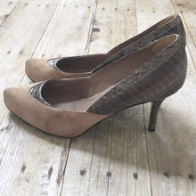 Load image into Gallery viewer, Lisa for Donald J Pliner Suede and Snake Heels - 7.5
