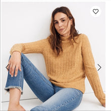 Load image into Gallery viewer, Madewell Evercrest Mustard Knit Turtleneck - M
