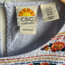 Load image into Gallery viewer, C &amp; C California Embroidered Linen Dress - XS
