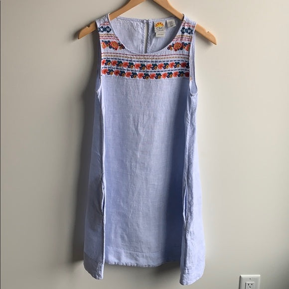 C & C California Embroidered Linen Dress - XS