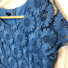 Load image into Gallery viewer, Talbots Blue Crochet Flowers Dress - Size 4
