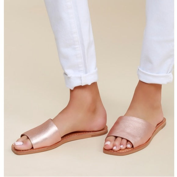 Dolce Vita Cato Rose Gold Slip On Sandals- 8.5