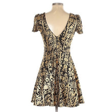 Load image into Gallery viewer, Black and Gold Ark &amp; Co Fit and Flare Dress - Small
