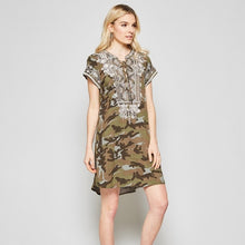 Load image into Gallery viewer, Andree by Unit Camo Embroidered Dress- L
