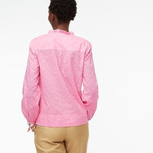Load image into Gallery viewer, J. Crew Long Sleeve Pink Eyelet Top - XS
